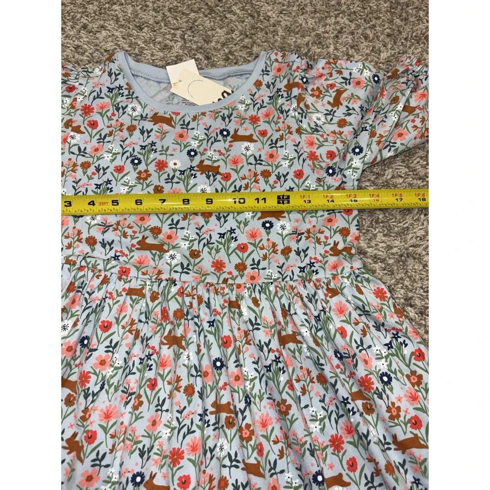 NWT Tea Collection Flowy Tiered Midi Dress Girls Sz 12 Blue Bunny Frolic & Jasmi